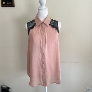 Women’s Soprano L button down open back Blouse